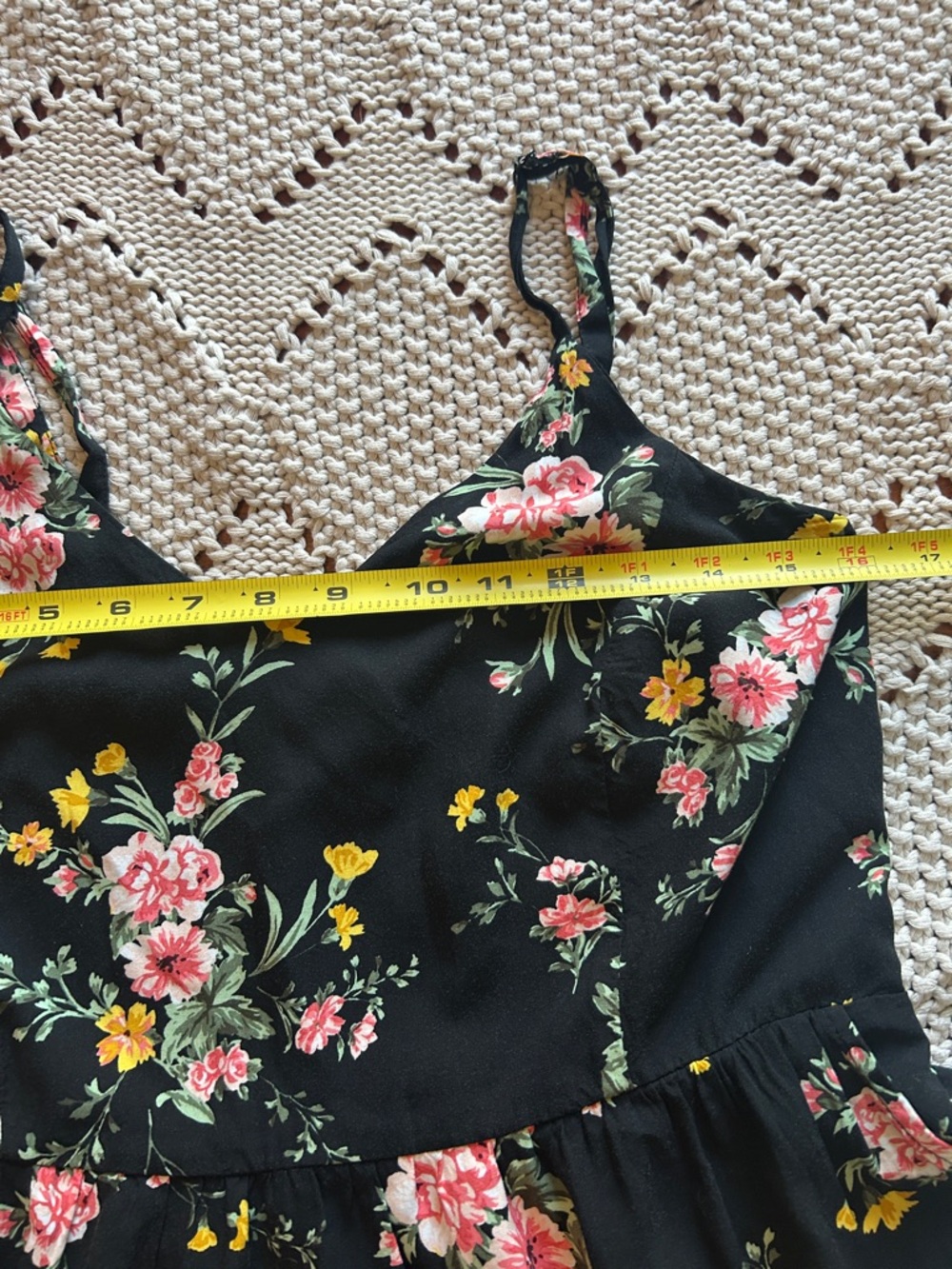 Old Navy Beautiful Black Floral Cami Midi Dress Szene L - Picture 6 of 9
